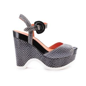 Via Spiga "Aubrey" Platform Wedge Open Toe Sandal Leather Snakeskin Print Sz 6